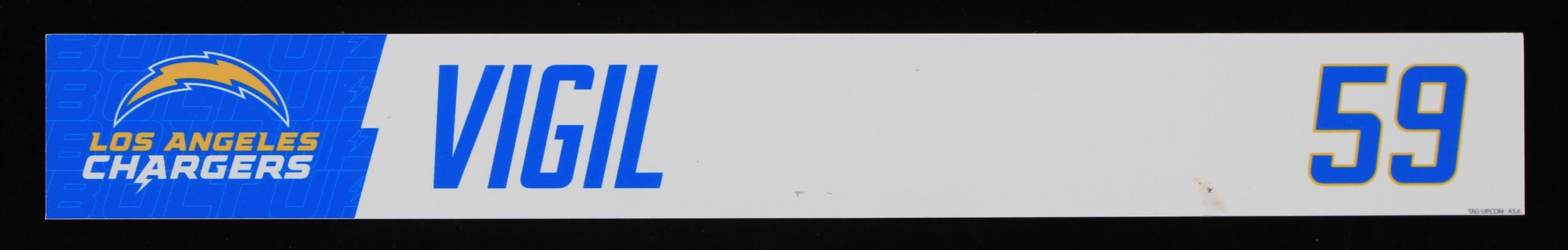 2020 Nick Vigil Los Angeles Chargers Locker Name Plate