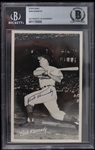 1948-1954 Bob Kennedy Cleveland Indians Autographed Postcard (Beckett Slabbed)