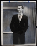 1960s Johnny Carson 7x9 Black and White Photo with Chicago Tribune COA (Lot of 2)