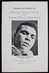 1966 Program and Seating List for The Forty-first Annual Dinner of the Boxing Writers Association featuring Cassius Clay (Muhammad Ali) on the Cover