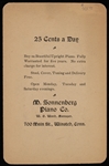1900's Theodore Roosevelt M. Sonnenberg Piano Co. Cabinet Card