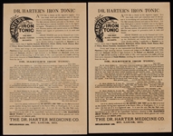 1888-1893 circa Benjamin Harrison & Levi P Morton Harter's Trade Card (Lot of 2)