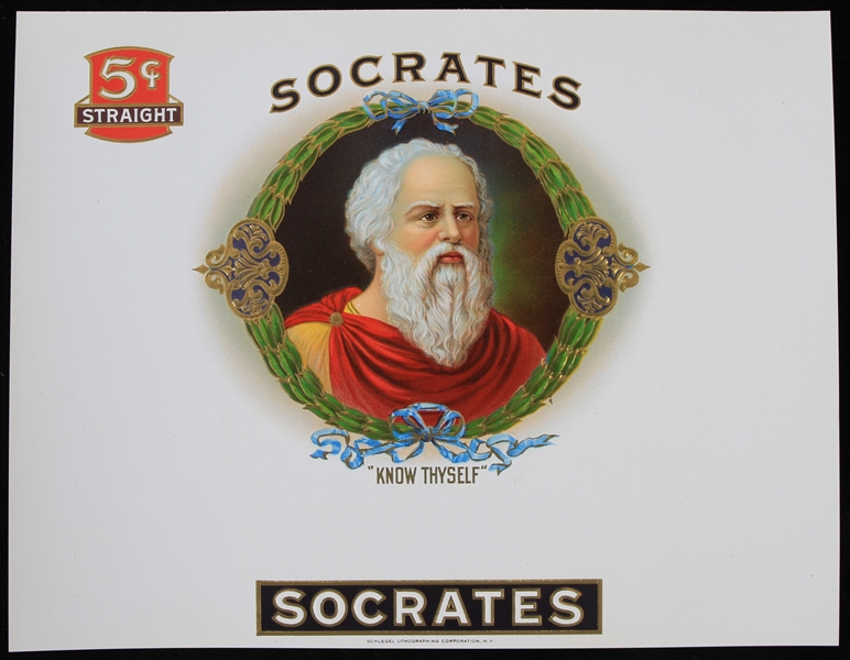 1910s-1920s American Citizen Socrates Cigar Box Inner Label