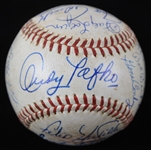 1957 Milwaukee Braves World Series Champions Team Signed ONL Giles Baseball w/ 19 Signatures Including Hank Aaron, Eddie Mathews, Warren Spahn & More (*Full JSA Letter*)