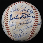 1957 Milwaukee Braves World Series Champions Team Signed ONL Giles Baseball w/ 19 Signatures Including Hank Aaron, Eddie Mathews, Warren Spahn & More (*Full JSA Letter*)