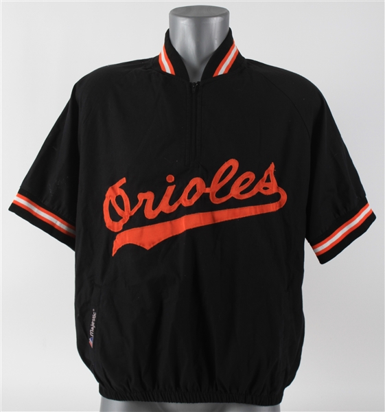 1990s Baltimore Orioles Half Zip "Ripken" Warm Up (MEARS LOA)