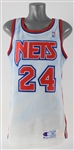 1990-91 Reggie Theus New Jersey Nets Game Worn Home Jersey (MEARS A8)