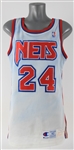 1990-91 Reggie Theus New Jersey Nets Game Worn Home Jersey (MEARS A8)