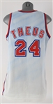 1990-91 Reggie Theus New Jersey Nets Game Worn Home Jersey (MEARS A8)