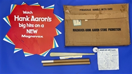 1974 Hank Aaron Magnavox Store Display in Original Shipping Box (dated April 1st, 1974) Newly Discovered Variation