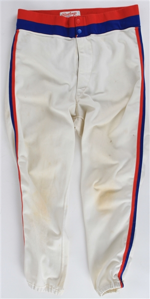 1989 Rick Wrona Chicago Cubs Game Worn Road Uniform Pants (MEARS LOA)