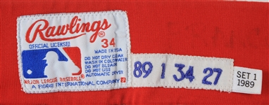 1989 Rick Wrona Chicago Cubs Game Worn Road Uniform Pants (MEARS LOA)