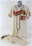 1958 Dick Littlefield/Bob Roselli Milwaukee Braves Game Worn Home Uniform (MEARS A10)