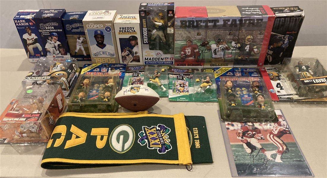 1970s-2000s Green Bay Packers, Milwaukee Brewers Bobble Heads, Photos, Starting Line-Ups and more (Lot of 75+)