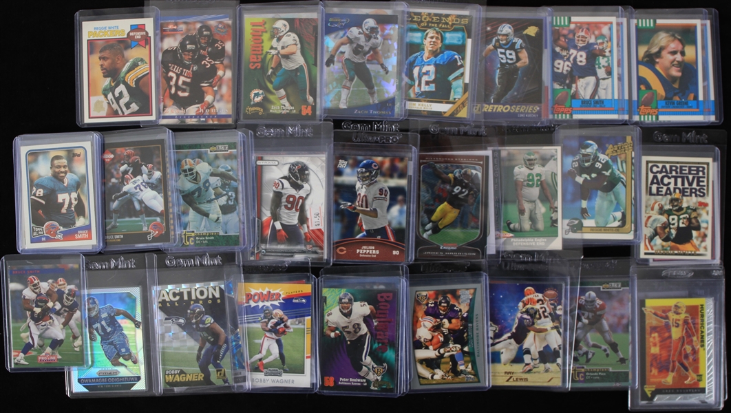 1980s-2020s Football Trading Card Collection - Lot of 235 w/ Reggie White, JJ Watt, Lawrence Taylor, Aaron Donald & More