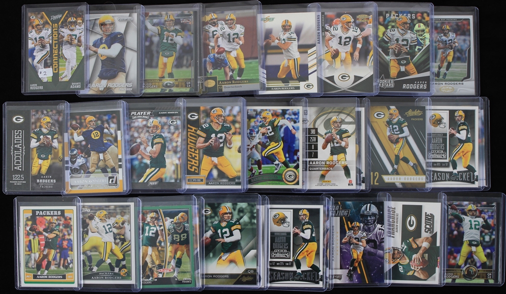 2000s-20s Aaron Rodgers Green Bay Packers Football Trading Cards - Lot of 76