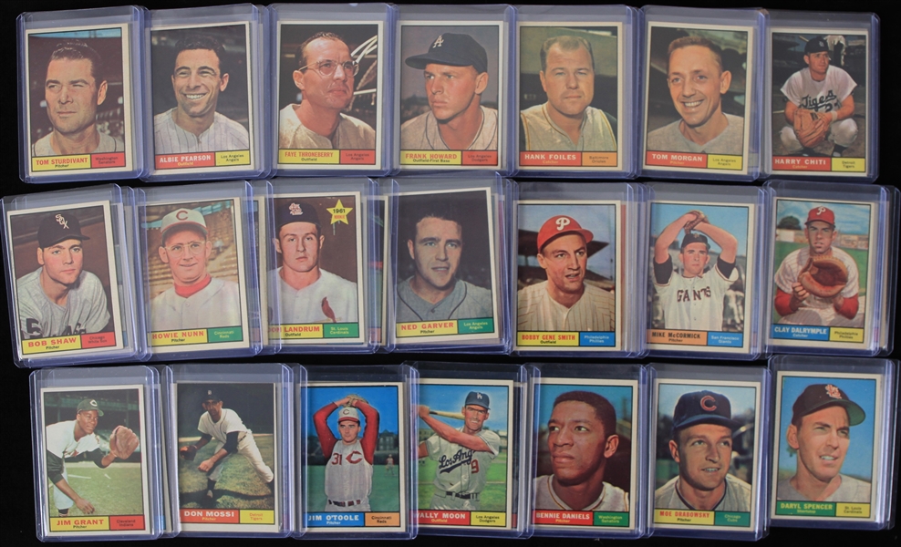 1961 Topps Baseball Trading Cards - Lot of 700+ w/ Duke Snider, Ron Santo, Al Kaline, Don Drysdale, Curt Flood & More