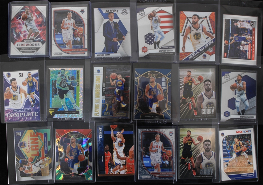 2010s-20s Stephen Curry Golden State Warriors Basketball Trading Cards - Lot of 30