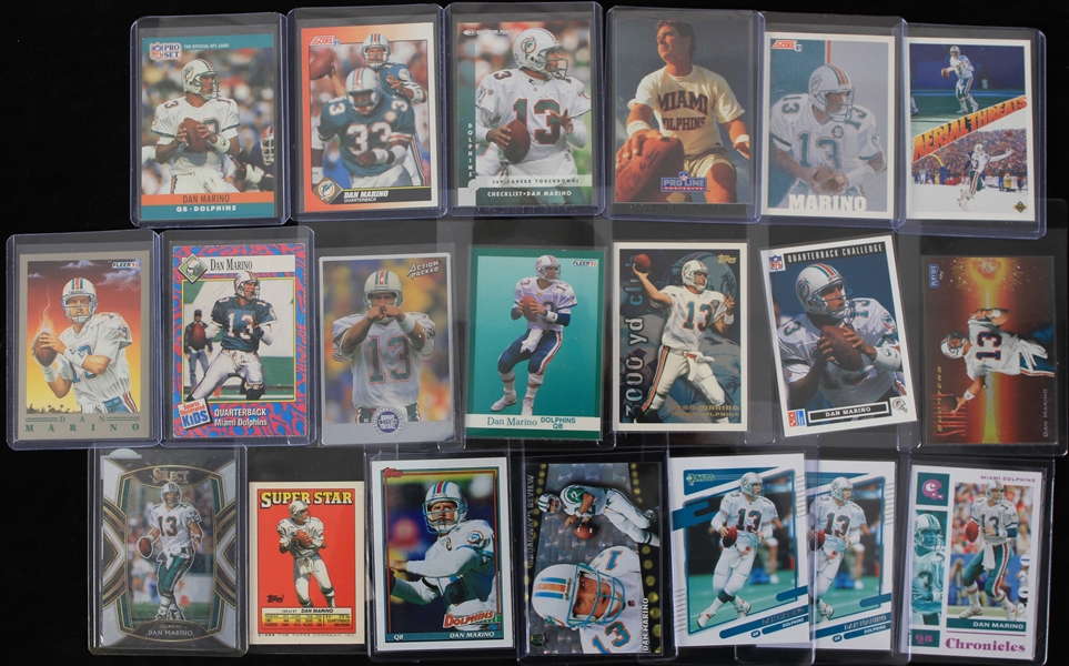 1980s-2020s Dan Marino Miami Dolphins Football Trading Cards - Lot of 31