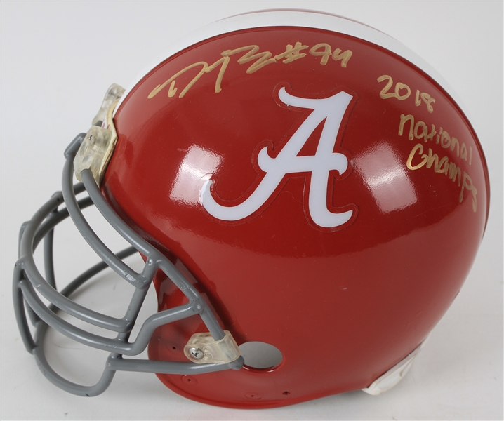 2017 Daron Payne Alabama Crimson Tide Signed Game Worn Helmet (MEARS LOA/JSA)