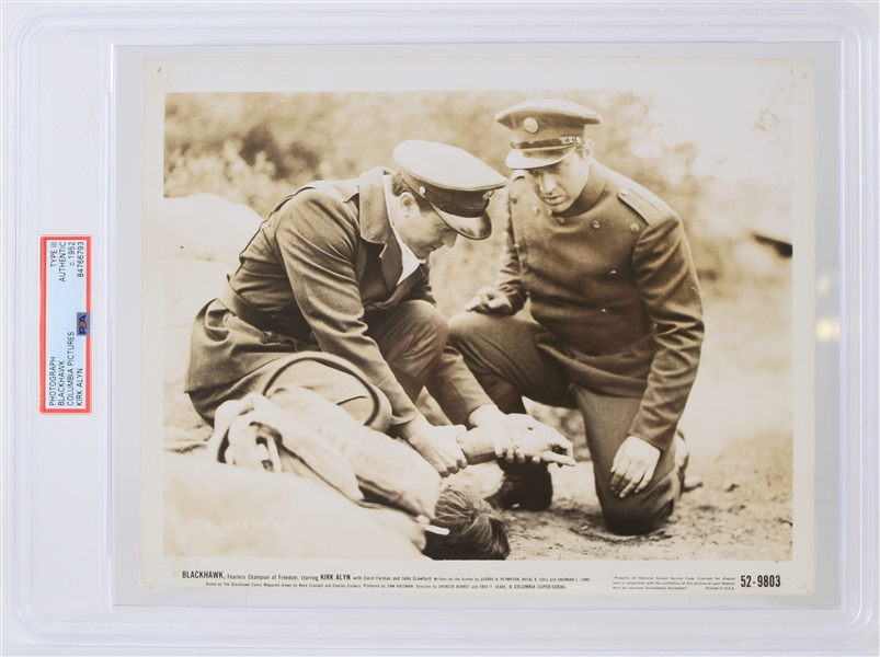 1952 Kirk Alyn Blackhawk 8x10 Black and White Photo (Type III) (PSA Slabbed)