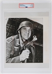 1963 Warren Spahn Milwaukee Braves, Guest Appearance on Combat 8x8 Black and White Associated Press Photo (Type III) (PSA Slabbed)