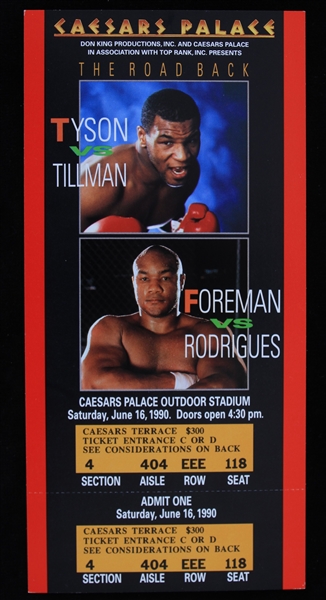 1990 Mike Tyson vs Henry Tillman at Caesars Palace Outdoor Stadium Full Ticket