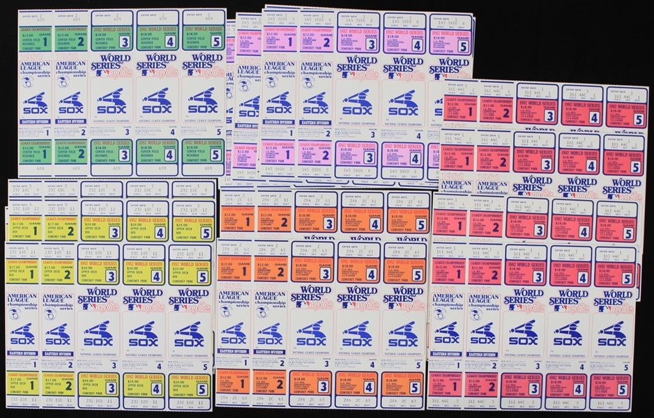 1982 Chicago White Sox Phantom American League Championship Game and World Series Tickets Sheets (Lot of 17)