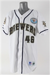 1999 Bill Pulsipher Milwaukee Brewers Game Worn Home Jersey (MEARS LOA)