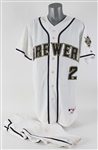2010 Joe Inglett Milwaukee Brewers Game Worn Throwback Uniform (MEARS LOA/MLB Hologram)