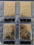 1999 Danbury Mint History of Professional Football 22kt Gold Football Cards - Set of 50 + 5 Extra Cards