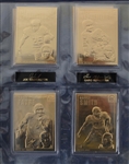 1999 Danbury Mint History of Professional Football 22kt Gold Football Cards - Set of 50 + 5 Extra Cards