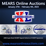 2000s Super Bowl MVP Multi Signed Full Size Football Helmet w/ 44 Signatures Including Bart Starr, Joe Namath. Joe Montana, Tom Brady & More (Mounted Memories)