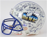 2000's Super Bowl MVP Multi Signed Full Size Football Helmet w/ 44 Signatures Including Bart Starr, Joe Namath. Joe Montana, Tom Brady & More (Mounted Memories)