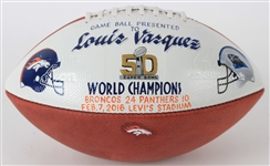 2016 Louis Vasquez Denver Broncos Super Bowl 50 Game Used ONFL Goodell Presentation Football (MEARS LOA)