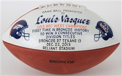 2013 Louis Vasquez Denver Broncos Game Used ONFL Goodell Presentation Football (MEARS LOA) Three Consecutive Division Titles