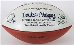 2012 Louis Vasquez San Diego Chargers Game Used ONFL Goodell Presentation Football (MEARS LOA)