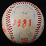 1981 (May 19) Rollie Fingers Milwaukee Brewers Signed OAL MacPhail Game Used Baseball (MEARS LOA/JSA)