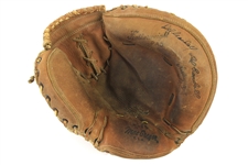 1953-63 Del Crandall Milwaukee Braves Signed MacGregror G180 Game Worn Personal Autograph Model Catcher's Mitt (MEARS LOA/JSA)