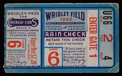 1945 Chicago Cubs World Series Ticket Stub