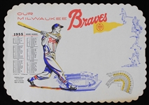 1955 Milwaukee Braves Dinner Table Placemat