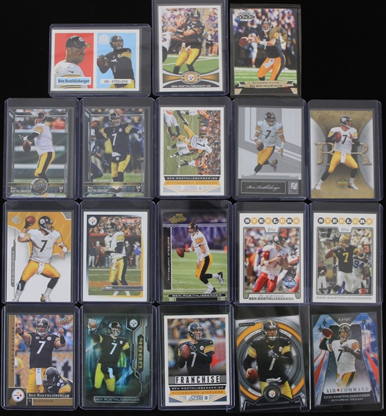 2005-2019 Ben Roethlisberger Pittsburgh Steelers Trading Cards (Lot of 18)