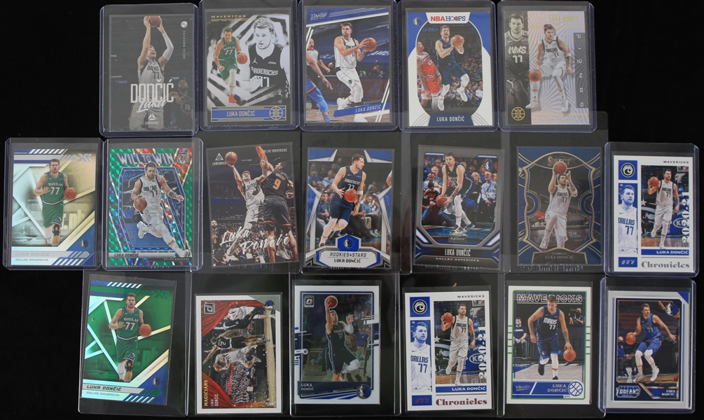 2019-2022 Luka Doncic Dallas Mavericks Trading Cards (Lot of 18)