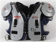 2013-15 Louis Vasquez Denver Broncos Riddell Power CPX Game Worn Shoulder Pads & DonJoy Knee Braces - Lot of 3 (MEARS LOA)
