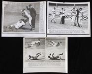 1957 Milwaukee Braves vs New York Yankees World Series 5x7 Black and White Photos (Lot of 3)
