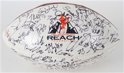 2014 Denver Broncos Team Signed Karl Mecklenburg Reach Foundation Football w/ 50+ Signatures Including John Elway, John Fox. Von Miller & More (JSA)