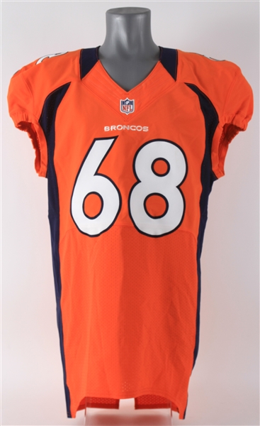 2012 Zane Beadles Denver Broncos Signed Game Worn Home Jersey (MEARS LOA)