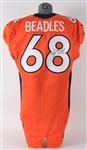 2012 Zane Beadles Denver Broncos Signed Game Worn Home Jersey (MEARS LOA)