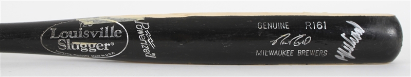 2002 Ronnie Belliard Milwaukee Brewers Signed Louisville Slugger Professional Model Game Used Bat (MEARS LOA/*JSA*)