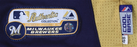 2011 Jerry Narron Milwaukee Brewers Batting Practice Jersey (MEARS LOA/MLB Hologram)